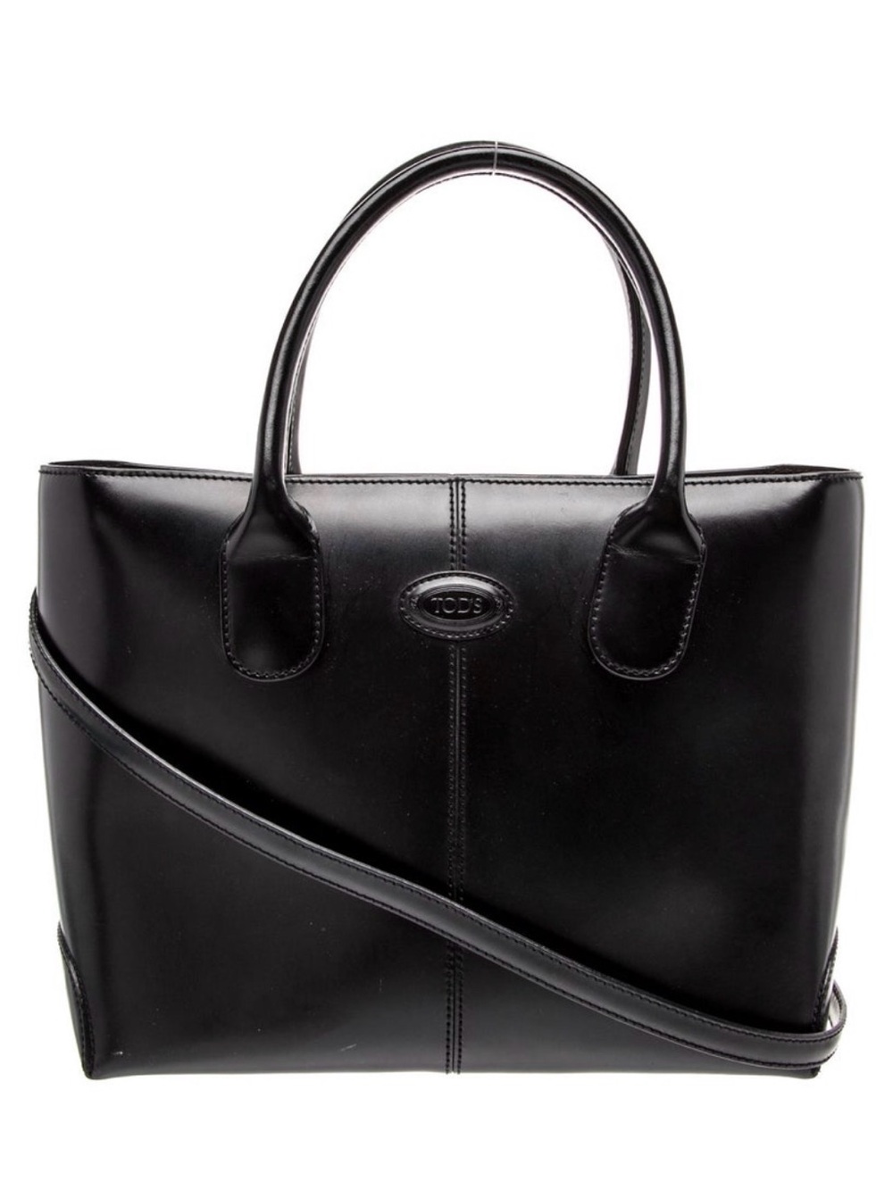 Tod's Black Smooth Leather Tote